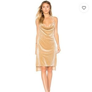 LIONESS Vegas Velvet Mini Dress in Nude